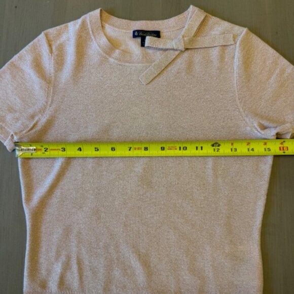 Brooks Brothers Shimmer Knit Short Sleeve Short Sleeve Sweater - Picture 7 of 12